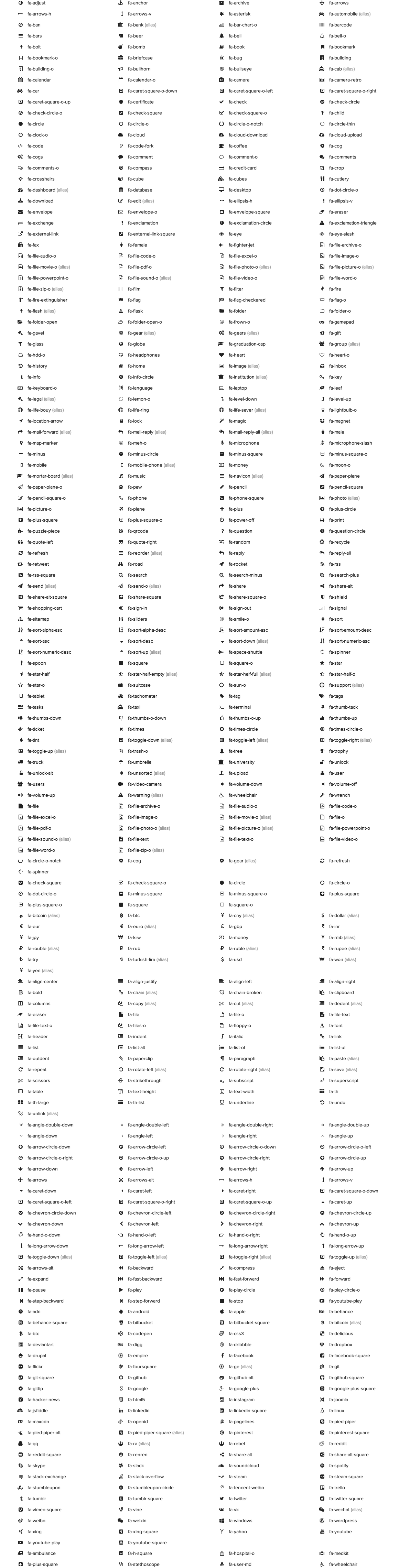 fontawesome-icons Fontawesome Icons