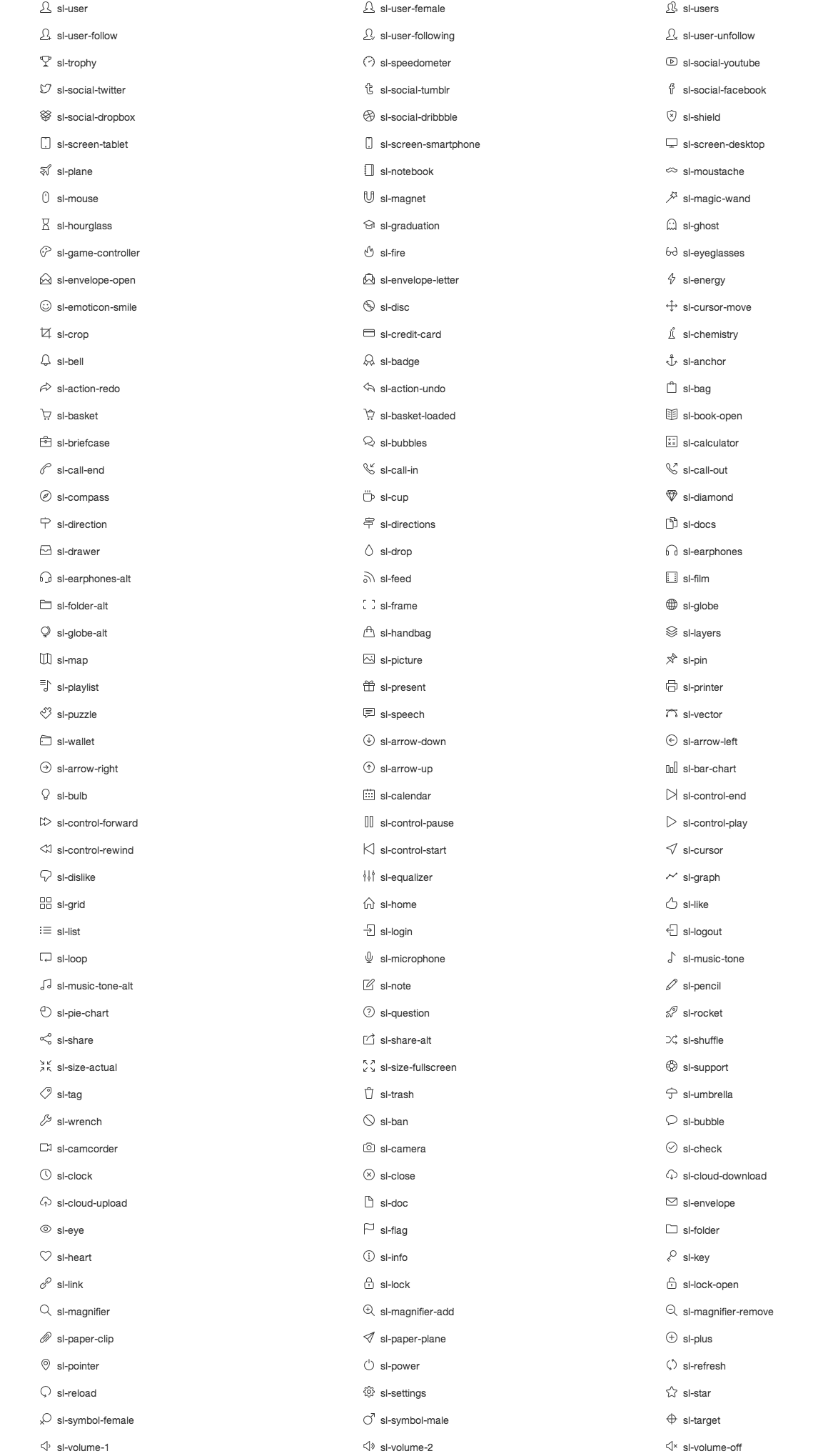 simpleline-icons Simpleline Icons